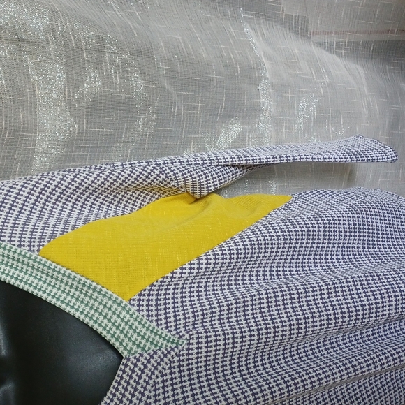 Sugarfox Color Block and patterned Top, white/green/purple/yellow, size S - Picture 3 of 6